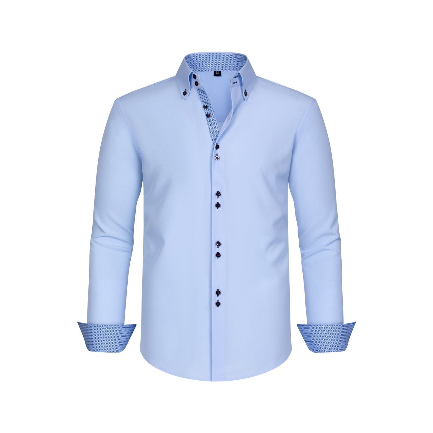 Polka Dot Color Matching Design Double Breasted Shirt