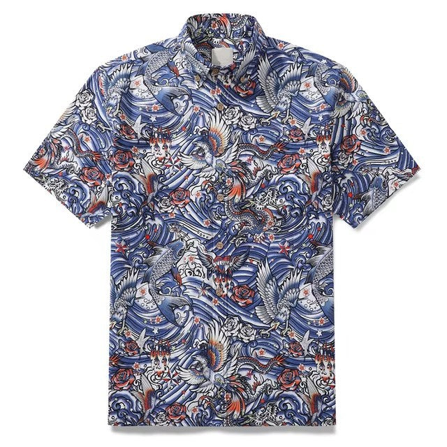 New Men's Shirt Hawaiian Tropical Style Animal Alohacamisha Style Street Digital Printing