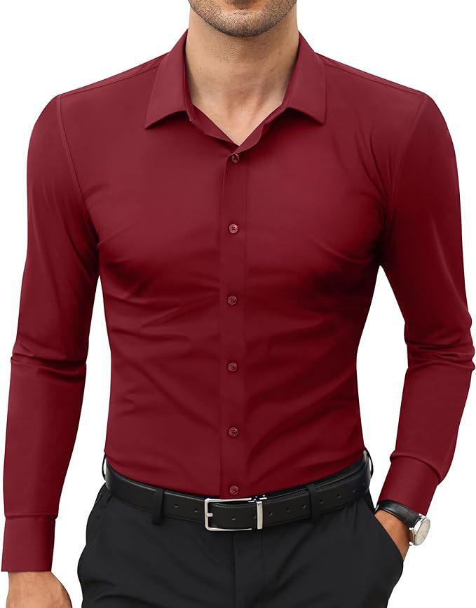 Mens Slim-Fit Solid-Color Work Shirt From Europe And The US